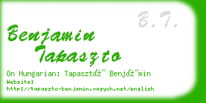 benjamin tapaszto business card